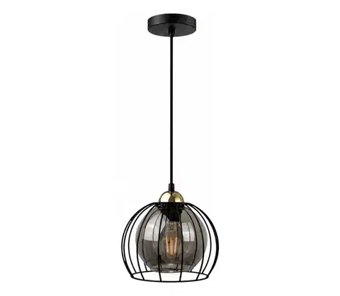 Svietidlá Keter Lighting Luster na lanku SOLO BLACK 1xE27/60W230V čierna/zlatá 1484