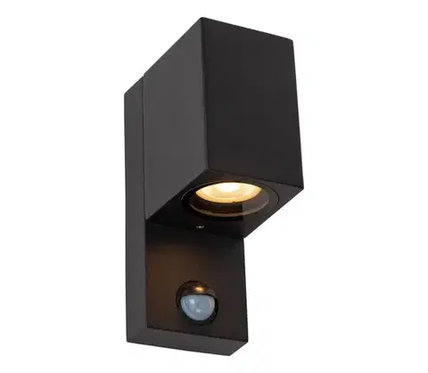 Svietidlá Lucide 69802/01/30 -Vonkajšie svietidlo so senzorom ZARO 1xGU10/7W/230V IP65 čierna 69802/01/30