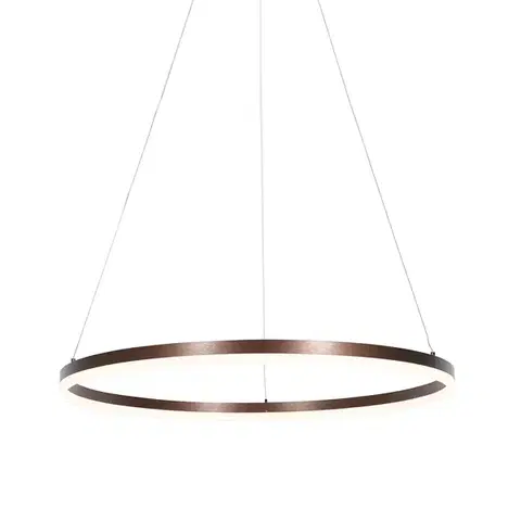 Závesné svietidlá Tmavo bronzové závesné svietidlo 80 cm vrátane LED s 3-stupňovým stmievaním - Anello