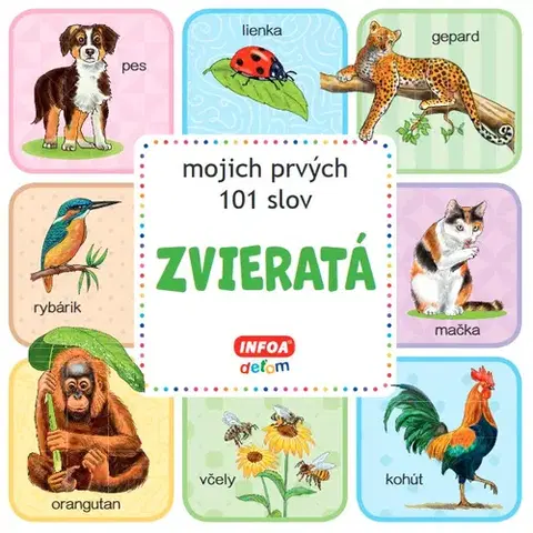 Leporelá, krabičky, puzzle knihy Mojich prvých 101 slov - Zvieratá - Kolektív autorov