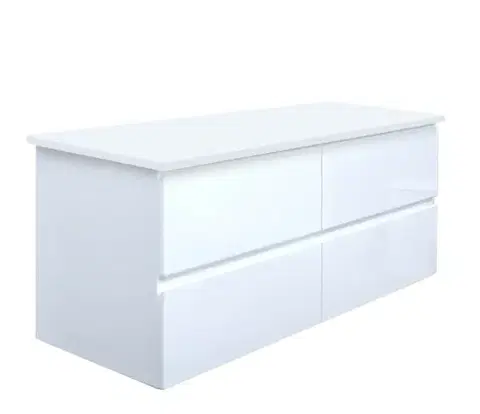 Kúpeľňový nábytok Kúpeľňová skrinka s krycou doskou SAT B-Way 119x50x45 cm biela lesk BWAY2120WDESK BWAY2120WDESK
