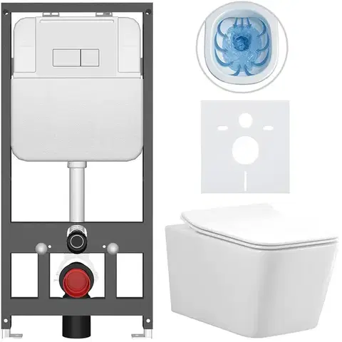 Záchody CERANO - Kompletný WC set Basic/Forte - biela lesklá - WC tlačidlo Modulo/Biela - závesné - predstenová inštalácia - 51x36 CER-8050BD86138