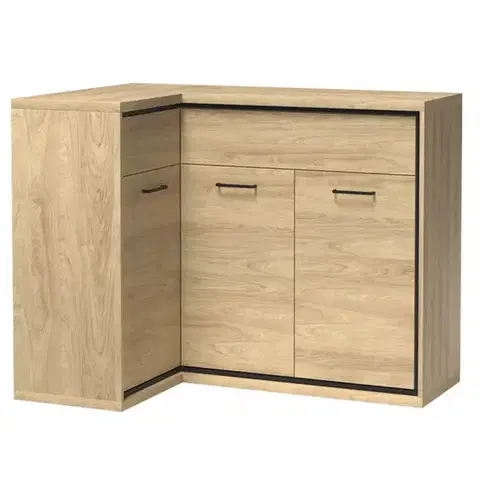 Komody do spálne Komoda Rohová M15* Mediolan Natural Hikora