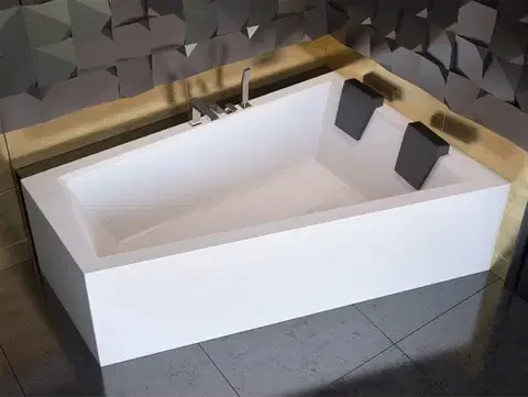 Vane BESCO - Asymetrická vaňa INTIMA DUO - Nožičky k vani - Bez nožičiek, Rozmer vane - 170 × 125 cm, Spôsob prevedenia - Pravé VANINTID17P