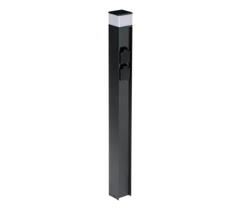 Predlžovacie káble  38767-Vonkajšia lampa s 2 zásuvkami DASTEN 1xG9/11W/230V 80 cm IP44 čierna 38767