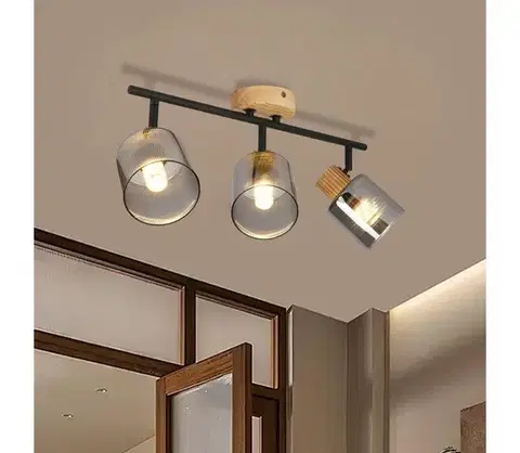Svietidlá BRILAGI - Bodové svietidlo HYGGE 3xE14/15W/230V drevo/dymové BRI400