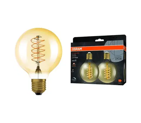 LED osvetlenie SADA 2x stmievateľných LED žiaroviek VINTAGE FILAMENT E27/4,8W/230V 2200K - Osram 4099854147876
