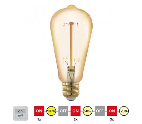 LED osvetlenie LED Stmievateľná žiarovka VINTAGE ST64 E27/4W/230V 2200K - Eglo 12863 12863