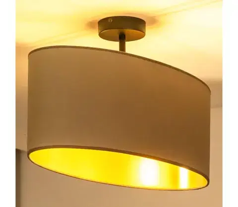 Svietidlá  - Prisadený luster OVAL VEGAN 1xE27/15W/230V béžová 604420