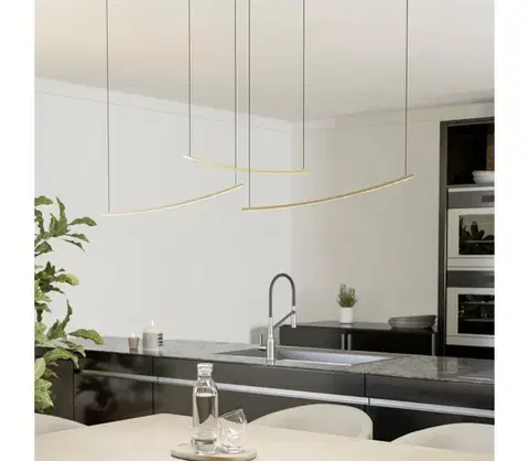 Svietidlá Eglo 902167 - LED stmievateľný luster na lanku VILLEGGI LED/22W/230V 2700/4000/6500K zlatý 902167