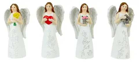 Sošky, figurky - anjeli MAKRO - Anjel so srdcom 8,5x4cm rôzne druhy