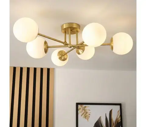 Svietidlá BRILAGI - Prisadený luster MALIVA 6xE14/15W/230V zlatá/biela 8590828080480