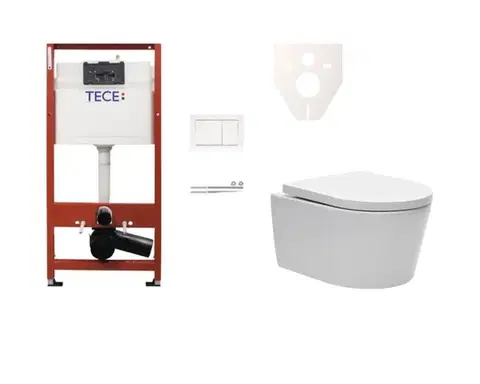 Záchody Cenovo zvýhodnený závesný WC set TECE do ľahkých stien / predstenová montáž + WC SAT Brevis SIKOTSW0 SIKOTSW0