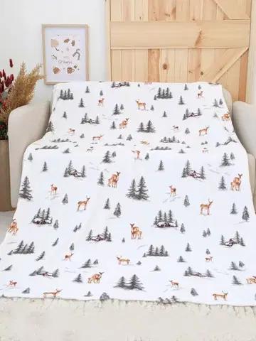 Deky MKLozkoviny.sk Deka mikroplyš Exclusive 150 × 200 cm – Zimný les