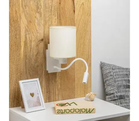 Svietidlá BRILAGI - LED Nástenná lampa NUBILA 1xE27/25W/230V + LED/3W biela/krémová BG1559+BG1585