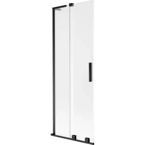 Sprchové dvere MEXEN/S - Velar L dvojkrídlová posuvná vaňová zástena 70 x 150, dekor, čierna 896-070-003-31-70