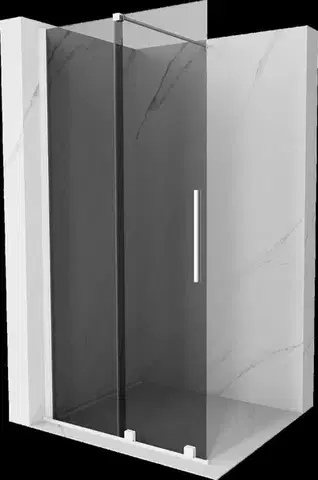 Sprchové dvere MEXEN/S - Velar Sprchová zástena posuvná Walk-in 70 x 200, grafit 8 mm, biela 871-070-000-43-20