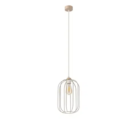 Svietidlá  Luster na lanku DESTELLO 1xE27/15W/230V priemer 21 cm béžový LM-1.324/A/BEŻ