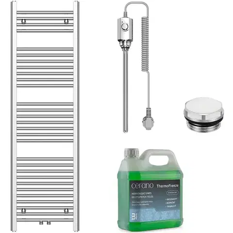 Doplnky do kúpeľne CERANO - Kúpeľňový elektrický radiátorový set Benito - 600W - chróm - 1500x450 mm CER-335730