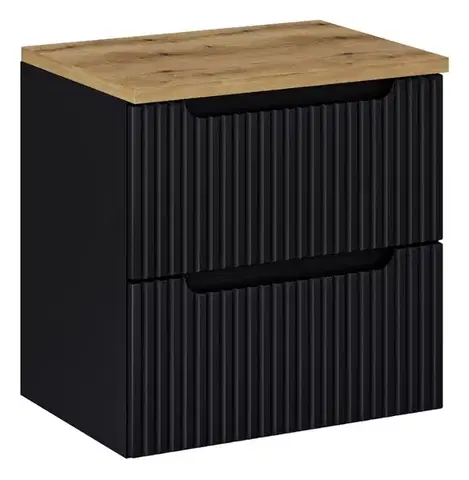 Skrinky do kúpeľne ArtCom Kúpeľňová skrinka s doskou NOVA Black D60/1 | 60 cm