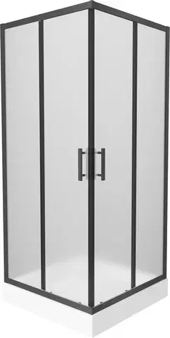 Vane MEXEN/S - Rio sprchovací kút štvorec 90 x 90, dekor, čierny + vanička Rio vrátane výpuste 860-090-090-70-30-4510