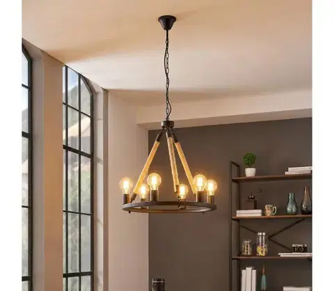 Svietidlá Eglo 49694 - Závesný luster na reťazi FINDLAY 6xE27/60W 49694