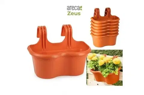Kvetináče a truhlíky Kinekus Kvetináč na balkón dvojkomorový, plastový, terakota, ZEUS