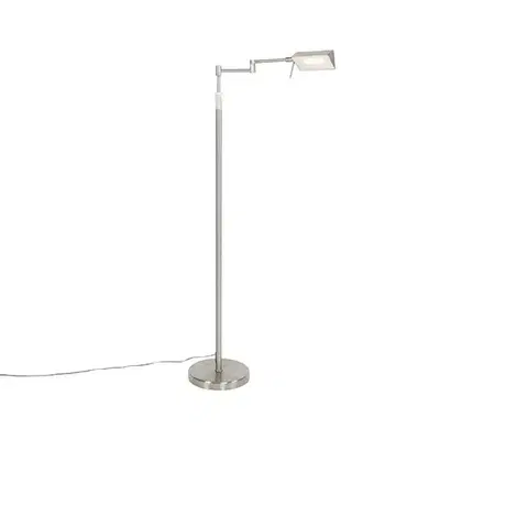 Stojace lampy Dizajnová stojaca lampa oceľ vrátane LED s dotykovým stmievačom - Notia