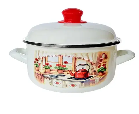 Hrnce MAKRO - Randlík smalt 22cm 3,5L s pokrievkou Rustika