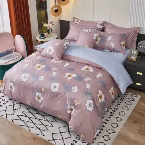 Obliečky 3 dielne obliečky Krepové polycotton Nela staroružová 200x140cm+90x70cm TiaHome