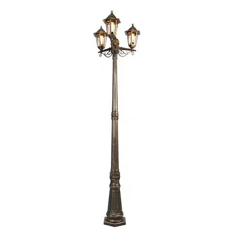 Vonkajšie svietidlá Antická vonkajšia lampa zlatá 3-svetlá IP44 - New Haven