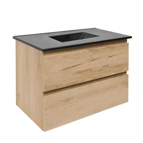 Kúpeľňový nábytok Kúpeľňová skrinka 2 zásuvková s umývadlom SAT B-Way 79x50x45 cm dub mat BWAY280OAKU4B BWAY280OAKU4B