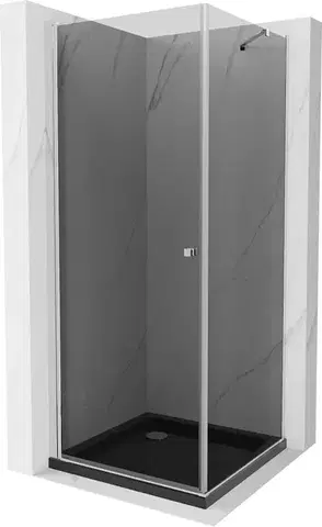 Vane MEXEN/S - Pretória sprchovací kút 80x80, grafit, chróm + sprchová vanička vrátane sifónu 852-080-080-01-40-4070