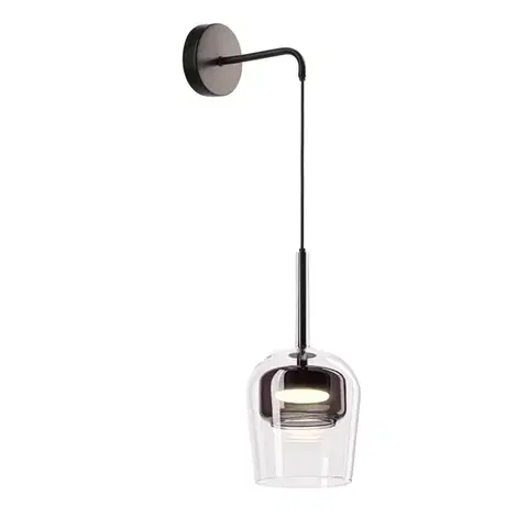 Nástenné svetlá Kinkiet Glaxi szklany klosz transparentny i dymiony do sypialni 1xGX53