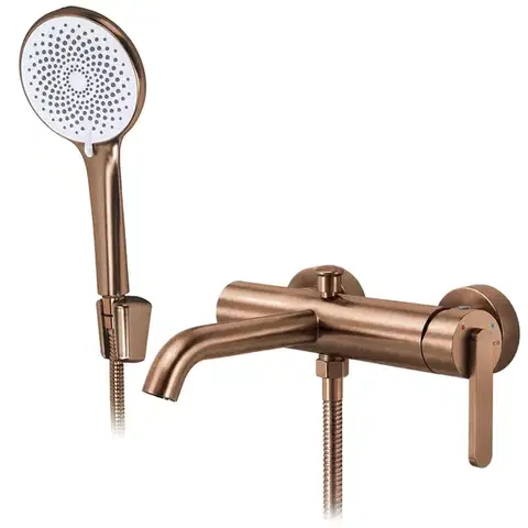 Kúpeľňové batérie REA - Vaňová nástenná batéria Ontario Side Brush Copper REA-B6543