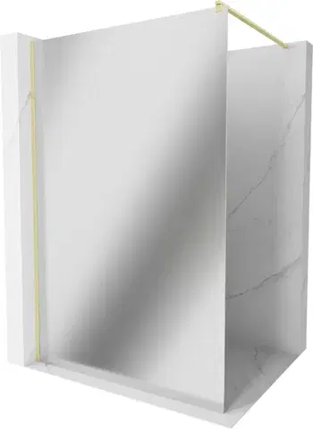 Sprchové dvere MEXEN/S - Kioto Sprchová zástena WALK-IN 110 x 200, zrkadlové 8 mm, zlatá kartáčovaná 800-110-101-55-50