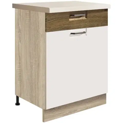Kuchynské skrinky stojace Skrinka do kuchyne Favorit 5d Sonoma/White+Ribbeck