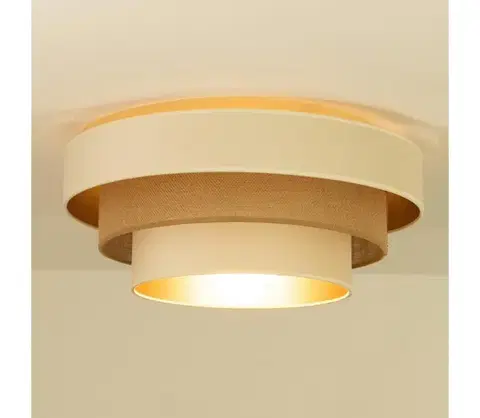 Svietidlá  Stropné svietidlo WENTA 1xE27/60W/230V priemer 50 cm béžové/juta H0720