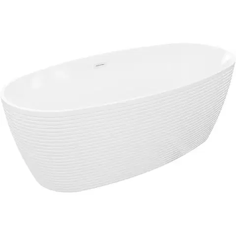 Vane MEXEN/S - Lira voľne stojaca vaňa vzor 170 x 80, biela, sifón a prepad biela 52831708000-20