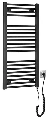 Radiátory do kúpeľne AQUALINE - DIRECT-E elektrické vykurovacie teleso, rovné, 450x960 300 W, čierna ILE94TB