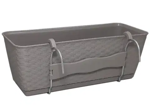 Kvetináče a truhlíky NABBI DRL400PW plastový balkónový kvetináč 38,6 cm mocca