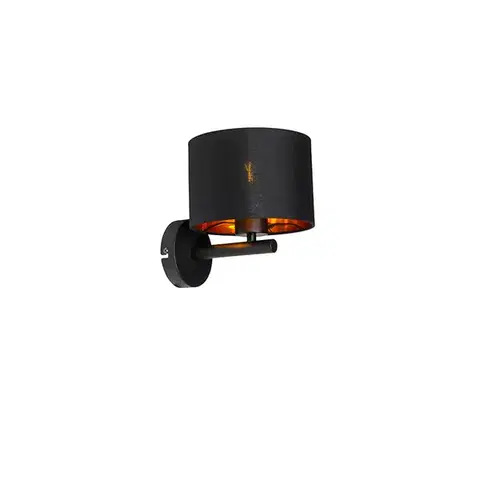 Nástenné osvetlenie Moderná nástenná lampa čierna so zlatom - VT 1