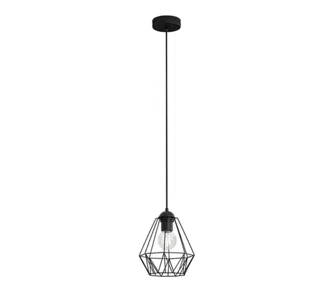 Svietidlá  Luster na lanku BERGEN 1xE27/60W/230V čierna 0604