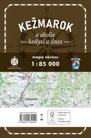 Sprievodcovia, mapy - ostatné Kežmarok a okolie - kedysi a dnes TM 1: 85 000