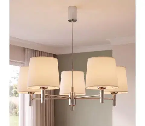 Svietidlá BRILAGI - Luster na tyči MONTE 5xE27/60W/230V krémová/lesklý chróm 8590828053484