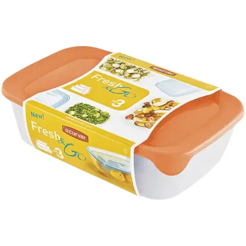 Dekorácie a bytové doplnky Sada 3 obdĺžnikových košov Fresh&Go 249417 rôzne farby