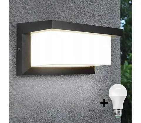 Svietidlá  LED Vonkajšie svietidlo so žiarovkou so senzorom súmraku NEELY 1xE27/9W/230V IP54 BG0715+BW0296
