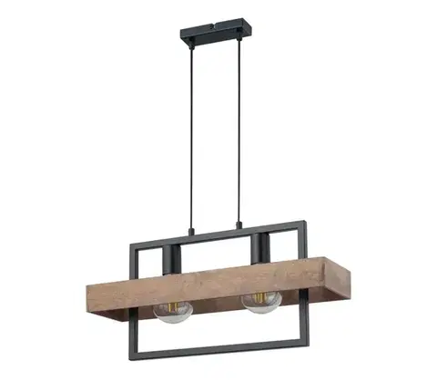 Svietidlá  Luster na lanku ROBIN 2xE27/60W/230V drevo 32216
