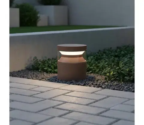 Záhradné lampy Ideal Lux - LED Vonkajšia lampa BOEING LED/14W/230V 15 cm IP65 hnedá 346663