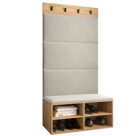 Spálňové šatníkové skrine Predsieňový nábytok Miro dub craft panel béžová